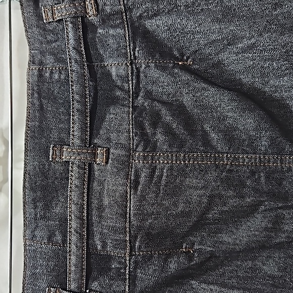 NWT, Axcess, (Liz Claiborne Co),Black Shimmery, Pleated Denim Skirt Sz 16, Belt - Picture 14 of 15